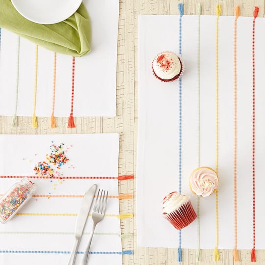 DII® Stripe Tassel Placemats